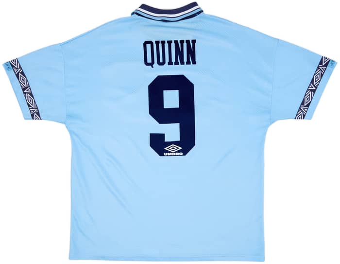 1993-95 Manchester City Home Shirt Quinn #9 - 8/10 - (XL)