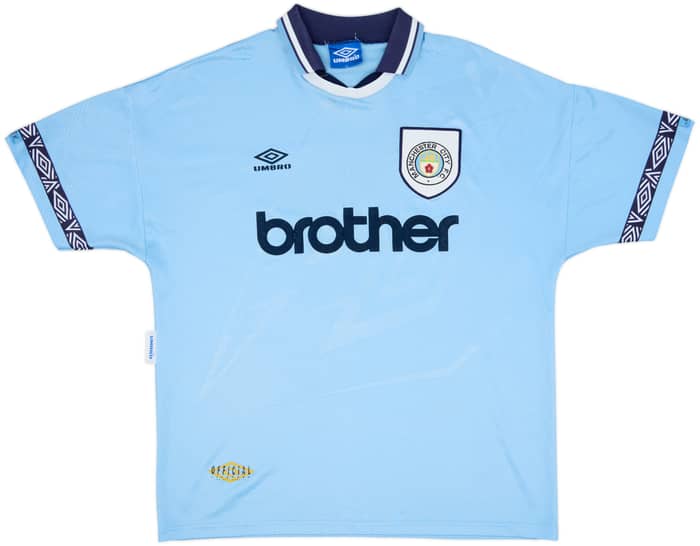 1993-95 Manchester City Home Shirt Quinn #9 - 8/10 - (XL)