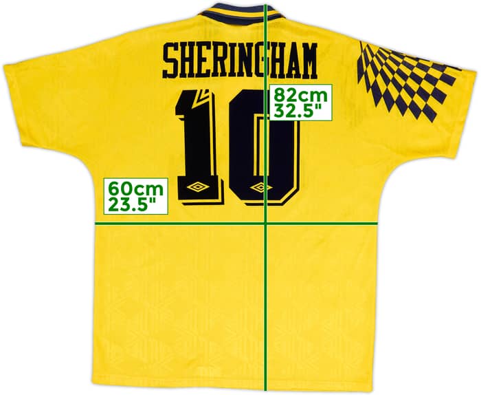 1991-95 Tottenham Away Shirt Sheringham #10 - 8/10 - (XXL)