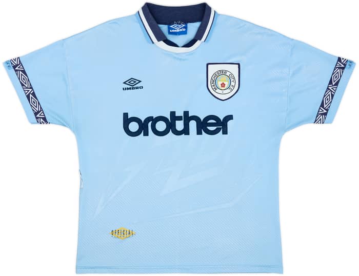 1993-95 Manchester City Home Shirt Quinn #9 - 8/10 - (L)
