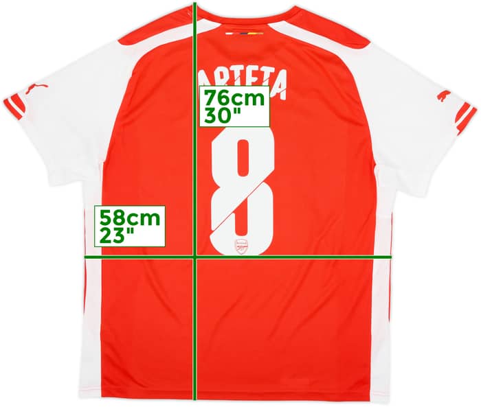 Camiseta de local del Arsenal 2014-15 Arteta #8 - 10/10 - (XL)