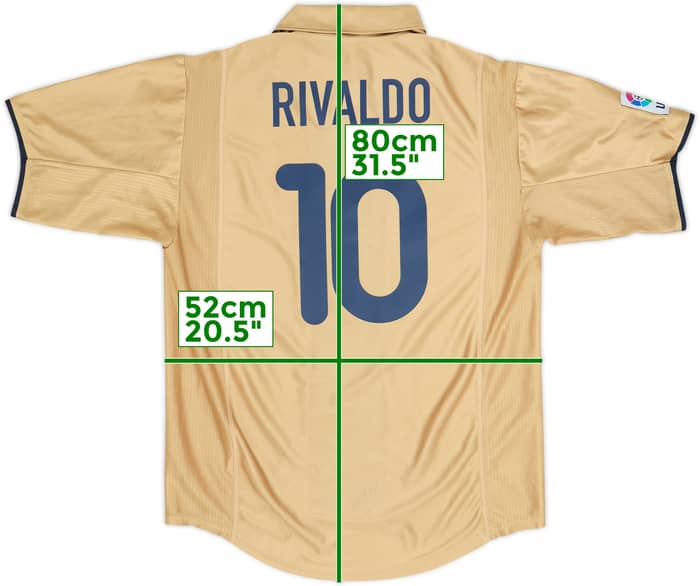 2001-03 Barcelona Away Shirt Rivaldo #10 - 8/10 - (M)