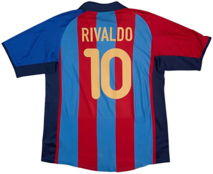 2001-02 Barcelona Home Shirt Rivaldo #10 - 6/10 - (L)