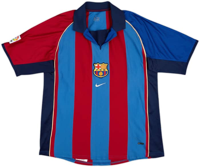 2001-02 Barcelona Home Shirt Rivaldo #10 - 6/10 - (L)