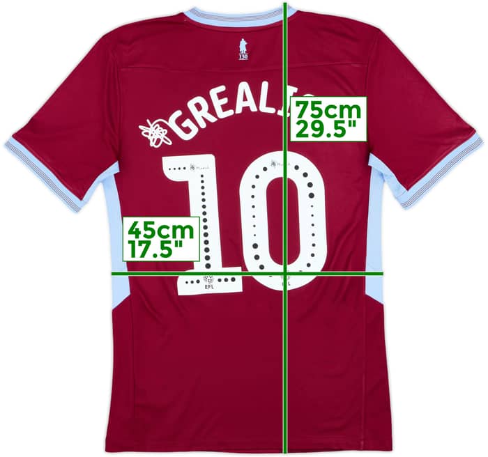 2018-19 Aston Villa Home Shirt Grealish #10 - 8/10 - (S)