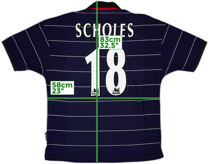 1999-00 Manchester United Away Shirt Scholes #18 - 9/10 - (L)