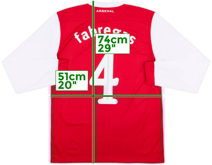 2010-11 Arsenal Home L/S Shirt Fabregas #4 - 6/10 - (M)