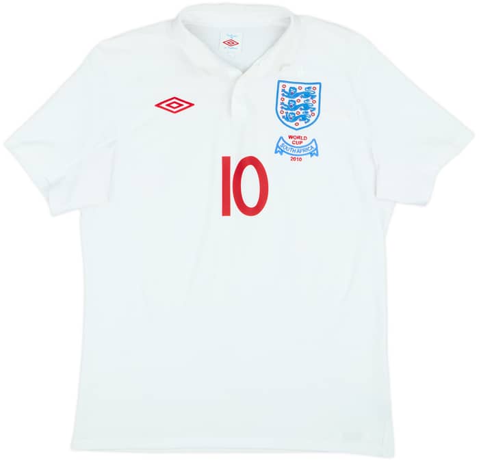 2009-10 England 'South Africa' Home Shirt Rooney #10 - 9/10 - (L)