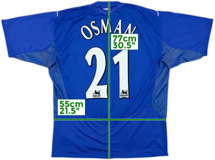 2004-05 Everton Home Shirt Osman #21 - 8/10 - (XL)