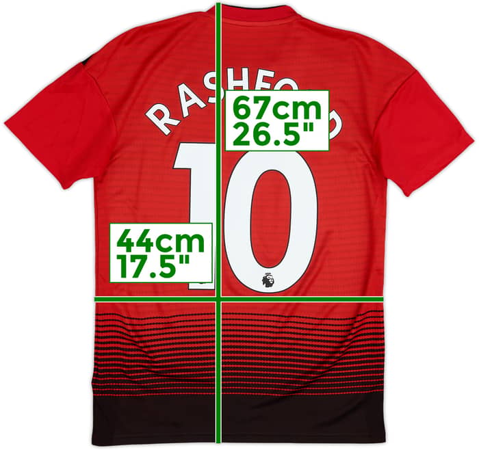 2018-19 Manchester United Home Shirt Rashford #10 - 8/10 - (XS)