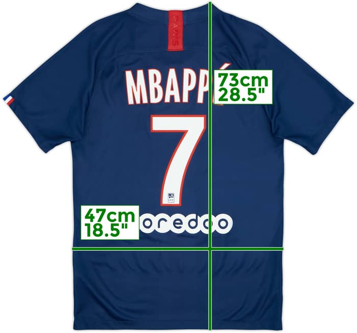 2019-20 Paris Saint-Germain Home Shirt Mbappe #7 - 8/10 - (S)