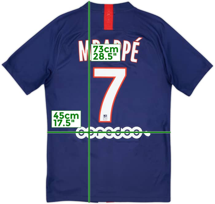 2019-20 Paris Saint-Germain Home Shirt Mbappe #7 - 8/10 - (S)
