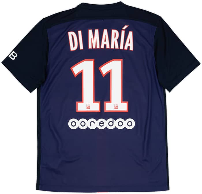 2015-16 Paris Saint-Germain Home Shirt Di Maria #11 - 8/10 - (M)