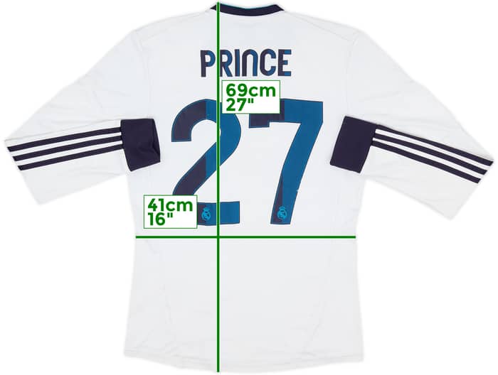 2012-13 Real Madrid Home L/S Shirt Prince #27 - 5/10 - (S)