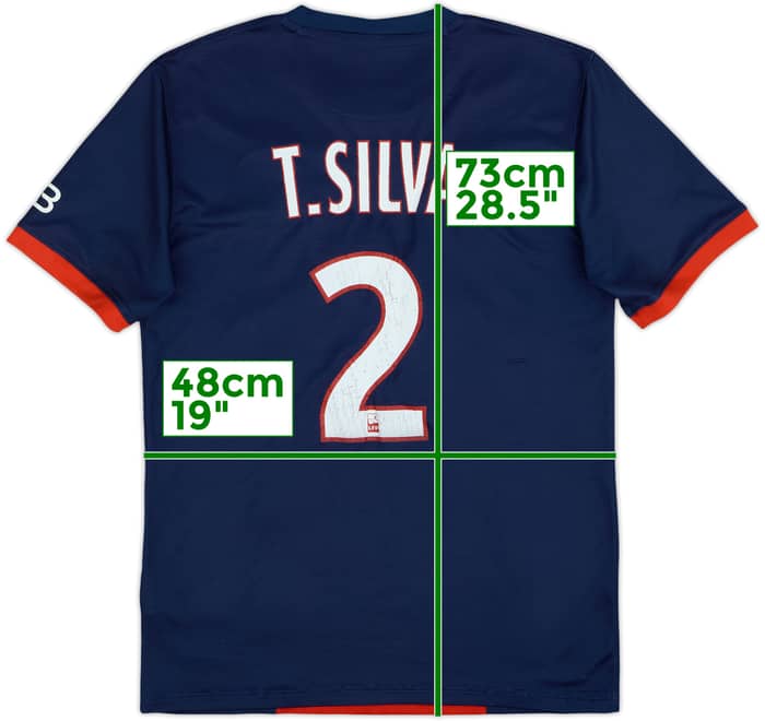 2013-14 Paris Saint-Germain Home Shirt T.Silva #2 - 5/10 - (S)