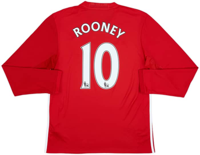 2016-17 Manchester United Home L/S Shirt Rooney #10 - 10/10 - (M)