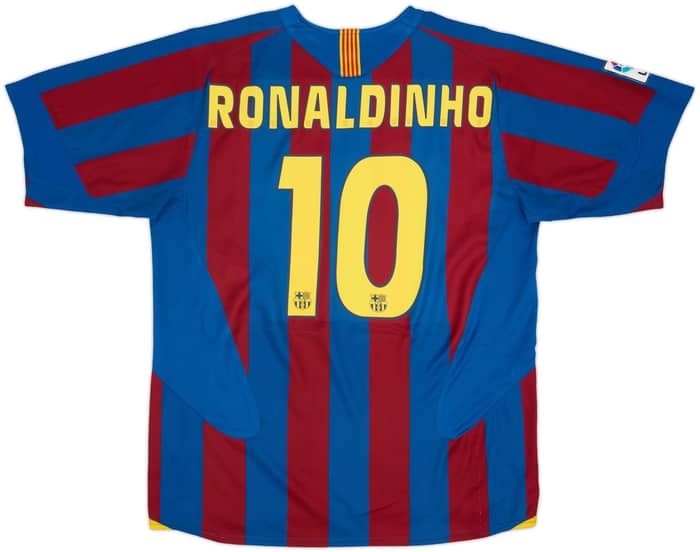 2005-06 Barcelona Home Shirt Ronaldinho #10 - 6/10 - (L)