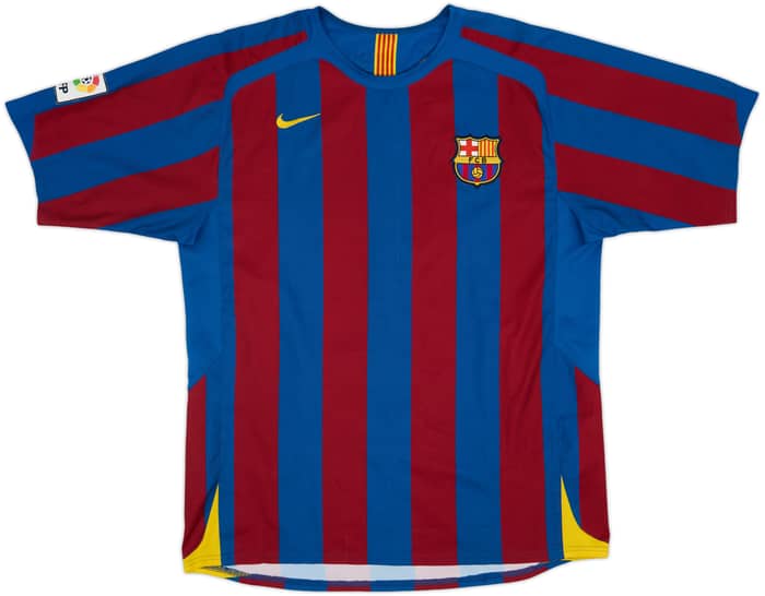 2005-06 Barcelona Home Shirt Ronaldinho #10 - 6/10 - (L)