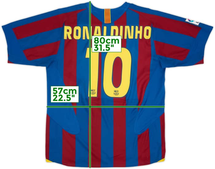2005-06 Barcelona Home Shirt Ronaldinho #10 - 6/10 - (L)
