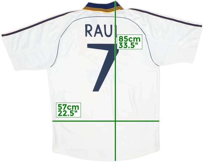 1998-00 Real Madrid Home Shirt Raul #7 - 8/10 - (L)