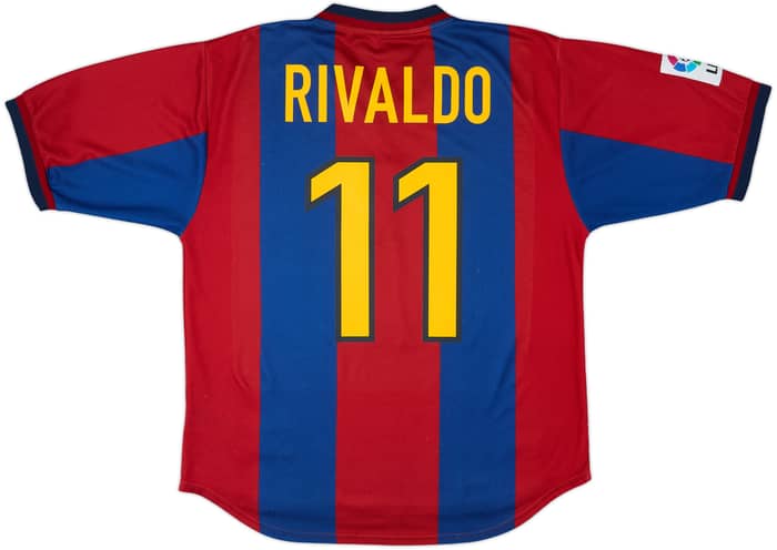 1998-00 Barcelona Home Shirt Rivaldo #11 - 8/10 - (M)