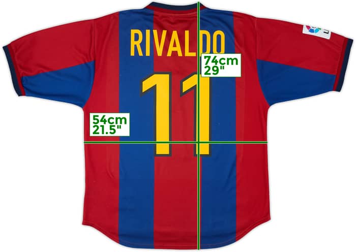 1998-00 Barcelona Home Shirt Rivaldo #11 - 8/10 - (M)