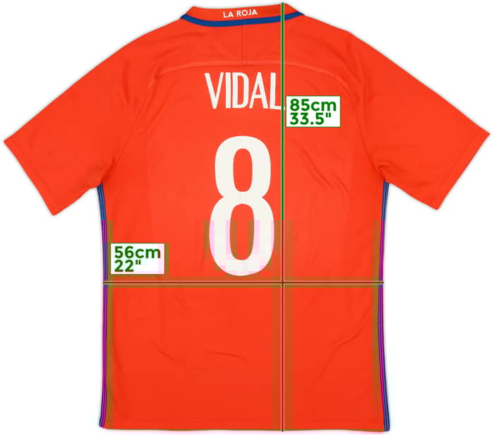 2016-17 Chile Home Shirt Vidal #8 - 7/10 - (L)
