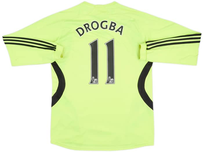 Camiseta de visitante de manga larga del Chelsea 2007-08 Drogba #11 - 6/10 - (Niños XL)