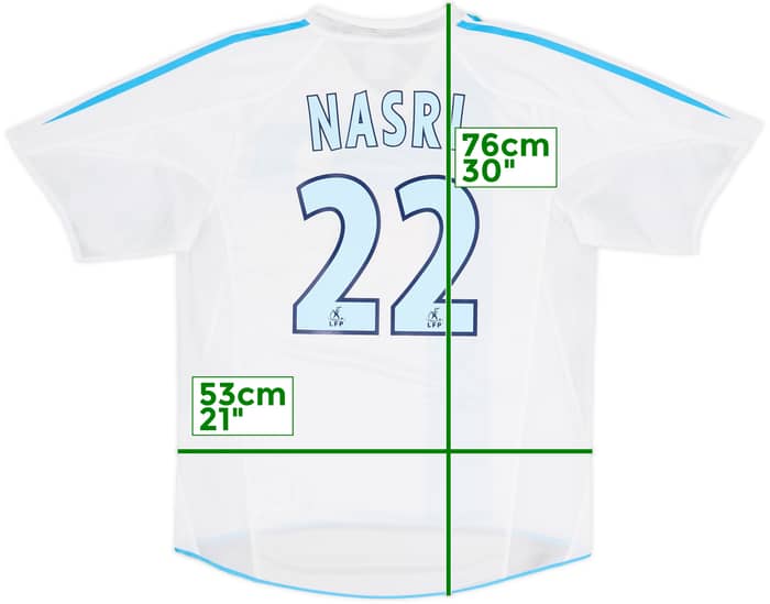 2004-05 Olympique Marseille Home Shirt Nasri #22 - 9/10 - (M)