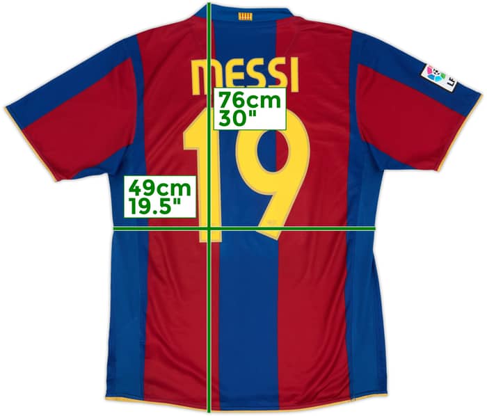 2007-08 Barcelona Home Shirt Messi #19 - 6/10 - (M)