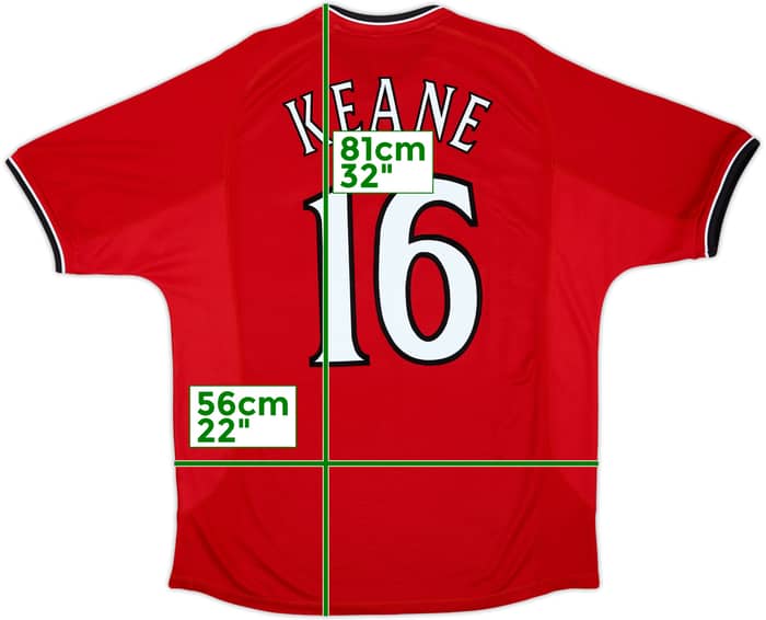 2000-02 Manchester United Home Shirt Keane #16 - 8/10 - (L)