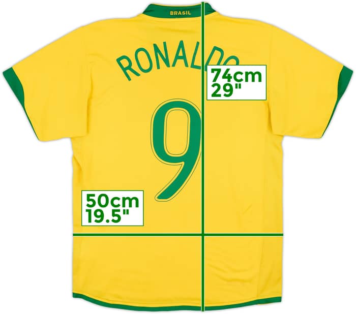 2006-08 Brazil Home Shirt Ronaldo #9 - 6/10 - (M)