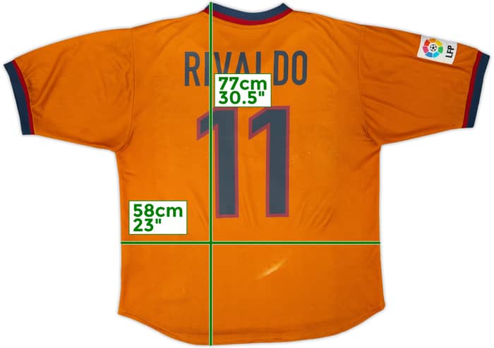 1998-00 Barcelona Third Shirt Rivaldo #11 - 6/10 - (L)