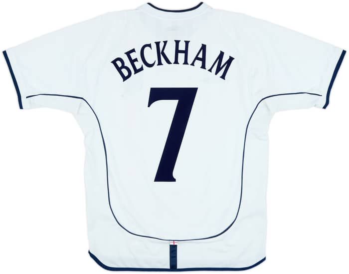 2001-03 England Home Shirt Beckham #7 - 6/10 - (M)