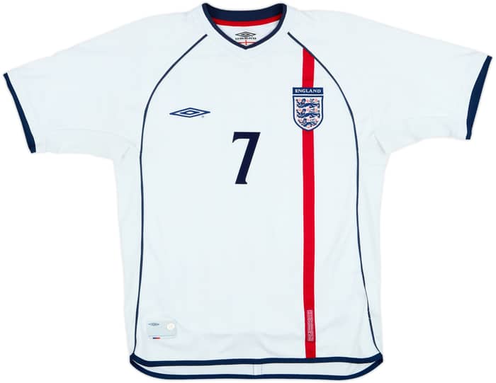 2001-03 England Home Shirt Beckham #7 - 6/10 - (M)