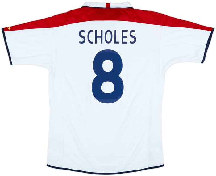 2003-05 England Home Shirt Scholes #8 - 8/10 - (L)