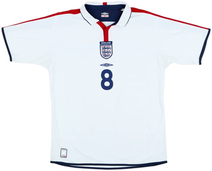 2003-05 England Home Shirt Scholes #8 - 8/10 - (L)