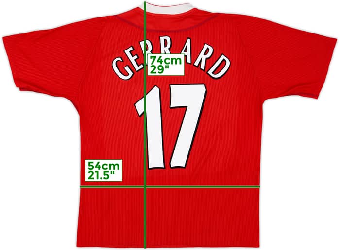 2002-04 Liverpool Home Shirt Gerrard #17 - 6/10 - (L)