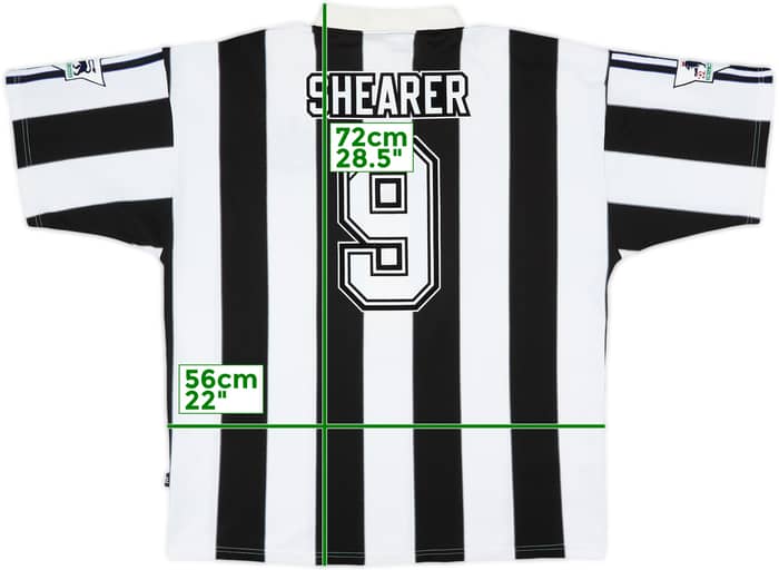 1995-97 Newcastle Home Shirt Shearer #9 - 8/10 - (XXL)