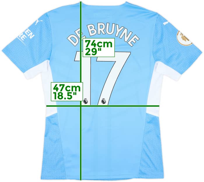 2021-22 Manchester City Authentic Home Shirt De Bruyne #17 - 10/10 - (L)