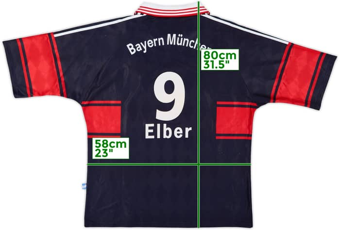 1997-99 Bayern Munich Home Shirt Elber #9 - 8/10 - (XL)