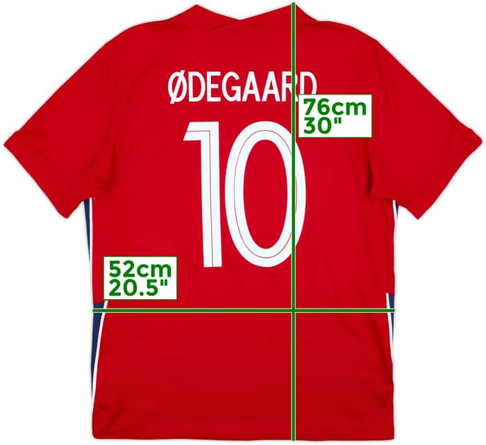 2020-22 Norway Home Shirt Odegaard #10 - 8/10 - (L)