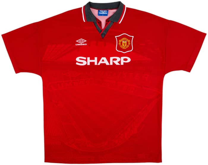 1994-96 Manchester United Home Shirt Beckham #24 - 8/10 - (XL)
