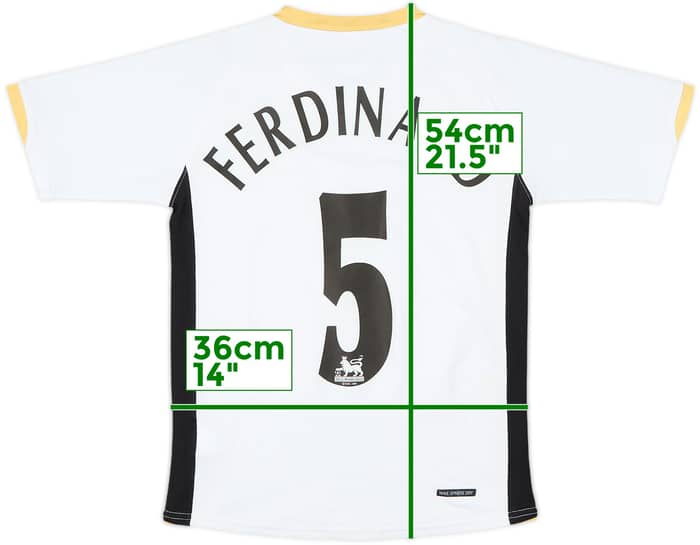 2006-08 Manchester United Away Shirt Ferdinand #5 - 7/10 - (M.Boys)