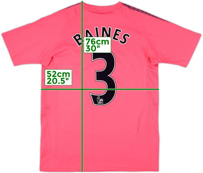 2010-11 Everton Away Shirt Baines #3 - 9/10 - (M)