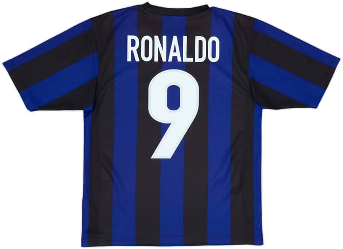 1999-00 Inter Milan Basic Home Shirt Ronaldo #9 - 6/10 - (XL.Boys)