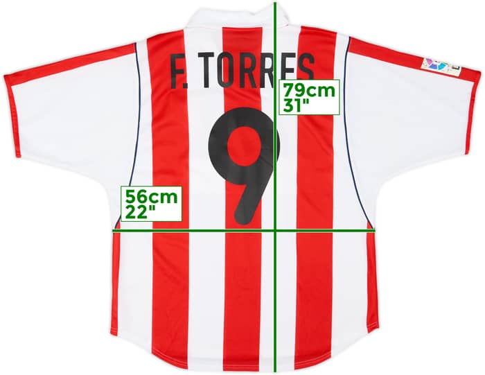 2001-02 Atletico Madrid Home Shirt F.Torres #9 - 8/10 - (L)