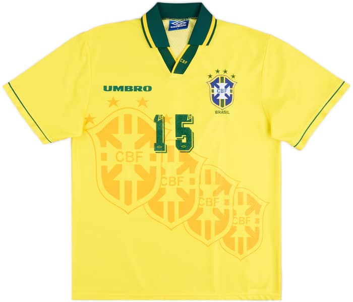 1994 Brazil Home Shirt #15 - 8/10 - (M)