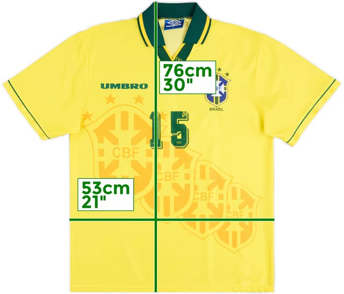 1994 Brazil Home Shirt #15 - 8/10 - (M)