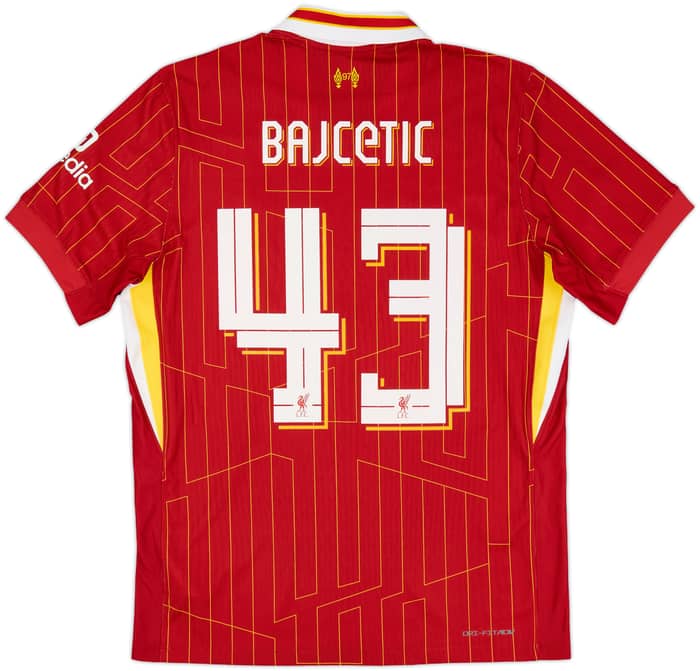 2024-25 Liverpool Authentic Home Shirt Bajcetic #43 - 8/10 - (L)